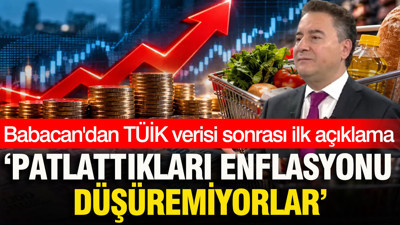 Babacan'dan TÜİK verisi sonrası ilk açıklama: Patlattıkları enflasyonu düşüremiyorlar