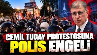 Cemil Tugay protestosuna polis engeli