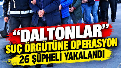'Daltonlar' suç örgütüne operasyon: 26 şüpheli yakalandı