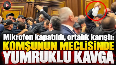 Mikrofon kapatıldı, ortalık karıştı: Komşunun meclisinde yumruklu kavga