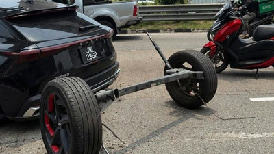 Çok tercih edilen SUV'un arka aksı seyir halinde koparak yola savruldu