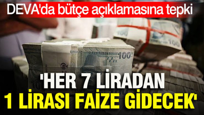 DEVA'da bütçe açıklamasına tepki: 'Her 7 liradan 1 lirası faize gidecek'