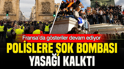 Fransa’da gösteriler devam ediyor: Polislere şok bombası yasağı kalktı