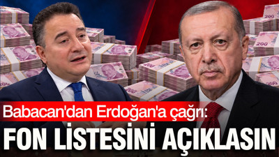 Ali Babacan'dan Erdoğan'a çağrı: Fon listesini açıklasın