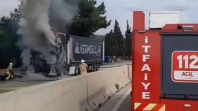 Hatay'da seyir halindeki TIR alevlere teslim oldu