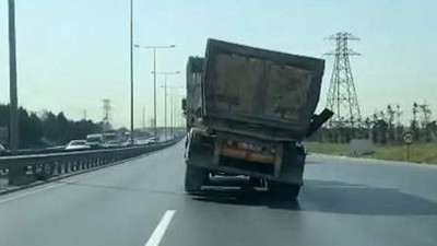 Yamuk kamyon korku saçtı