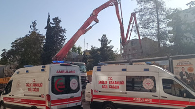 Mardin'de kütüphane inşaatında çökme: 4 yaralı