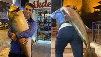 Amatör balıkçı yakaladı! Tam 41 kilo, poşete sığdıramadı sırtında taşıdı…