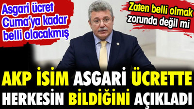 AKP'li isim asgari ücrette herkesin bildiğini açıkladı
