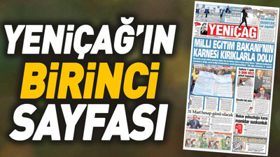 Yeniçağ Gazetesi'nin 1. sayfası (20 Ocak 2024)