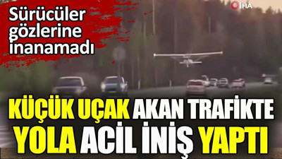Letonya’da uçak otoyola iniş yaptı. Sürücüler gözlerine inanamadı