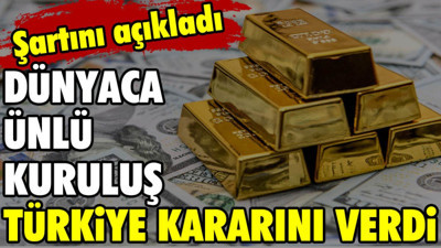 Dünyaca ünlü kuruluş Türkiye kararını verdi. Şartını açıkladı
