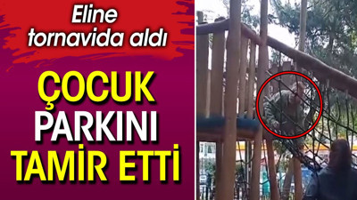 Demet Evgar çocuk parkını tamir etti