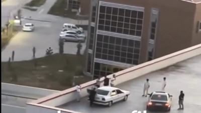 Hastanenin otoparkında drift yapanlar tepki topladı
