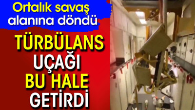 Türbülans uçağı bu hale getirdi. Ortalık savaş alanına döndü