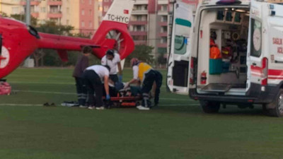 Kalp krizi geçiren hastaya için Ambulans helikopter havalandı