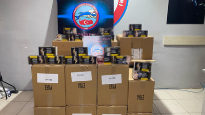 Hatay'da 110 bin adet makaron ele geçirildi