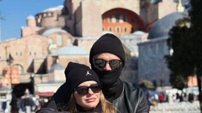 Mauro Icardi kar maskesi takarak sevgilisi ile İstanbul'u gezdi
