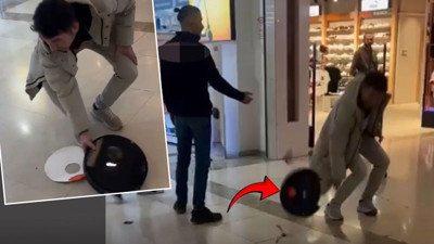 Öfkesini robot süpürgeden çıkardı! Mağazanın önünde paramparça etti