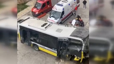 Facianın eşiğinden dönüldü! Halk otobüsü istinat duvarından uçtu