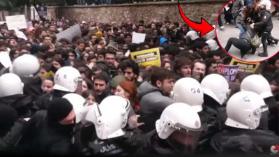 Polisten İstanbul Üniversitesi öğrencilerine müdahale!