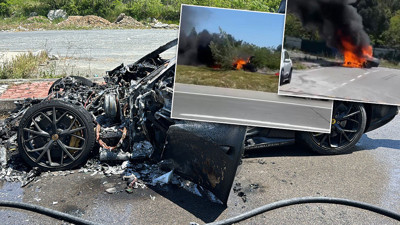 İstanbul'da feci olay! 20 milyonluk araç alev alev yandı