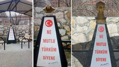 Atatürk büstüne çirkin saldırı