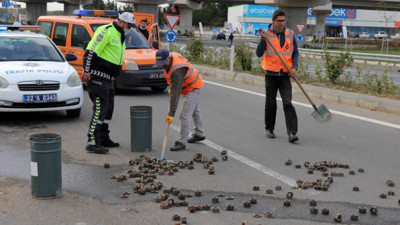 Edirne'de yol somunla kaplandı