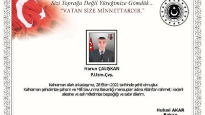 Irak’ın Kuzeyinde EYP patladı, 1 asker şehit