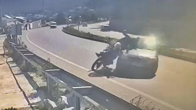 Bodrum'da motosiklete aracıyla böyle çarptı