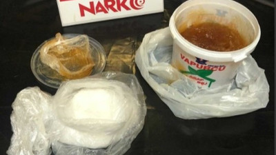 Jel sabun kutusunun içerisinden uyuşturucu çıktı