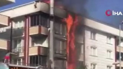 Alevler binayı sardı. Korku dolu anlar