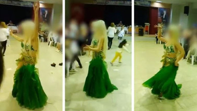 İmam hatipte dansöz oynattılar. Olay yaratan görüntü