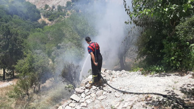 Yılan korkusu bahçe yaktırdı