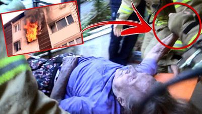97 yaşında alev kapanından kurtuluş! O hareketi yürekleri dağladı…