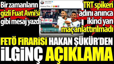 Hakan Şükür'den TRT spikeri açıklaması. FETÖ firarisi Hakan Şükür hain Fuat Avni gibi mesaj attı