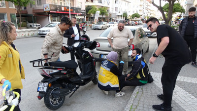 Scooter ile motosiklet çarpıştı: 2 yaralı