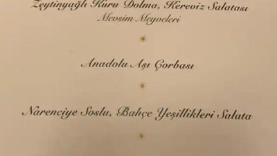 Saray'da verilen iftar yemeğinin menüsü ortaya çıktı. En şık olanı çilek soslu Trileçe