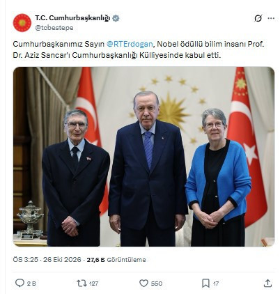 Erdoğan, Aziz Sancar ve eşini Külliye'de kabul etti - Resim : 2