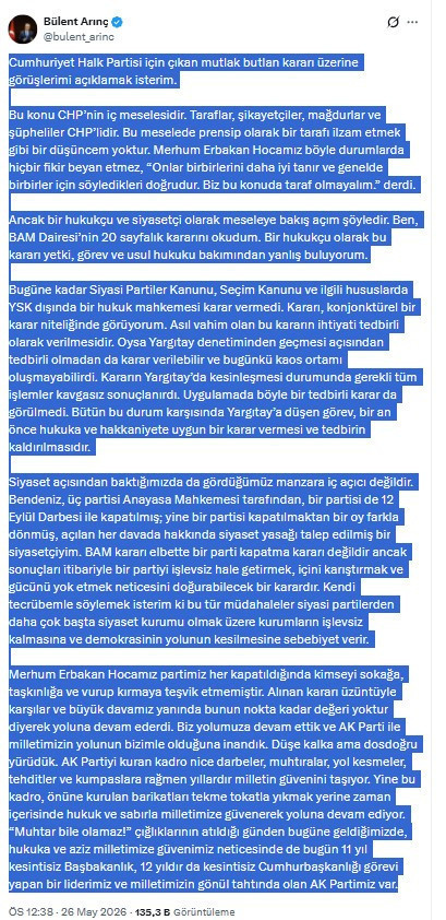 Bülent Arınç'tan "Mutlak Butlan" kararına sert tepki: Tek tek saydı - Resim : 1