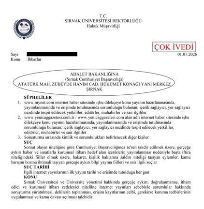 Adalet Bakanlığına a&ccedil;ık ihbar: Şırnak &Uuml;niversitesindeki atama skandalları aydınlatılsın!.. - Resim : 1