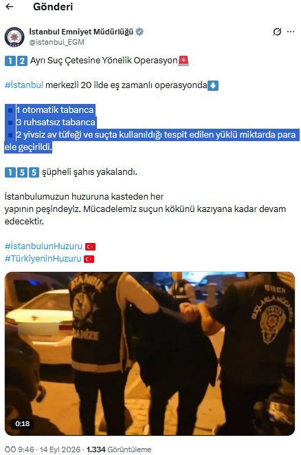 12 suç örgütüne operasyon: 155 gözaltı - Resim : 3