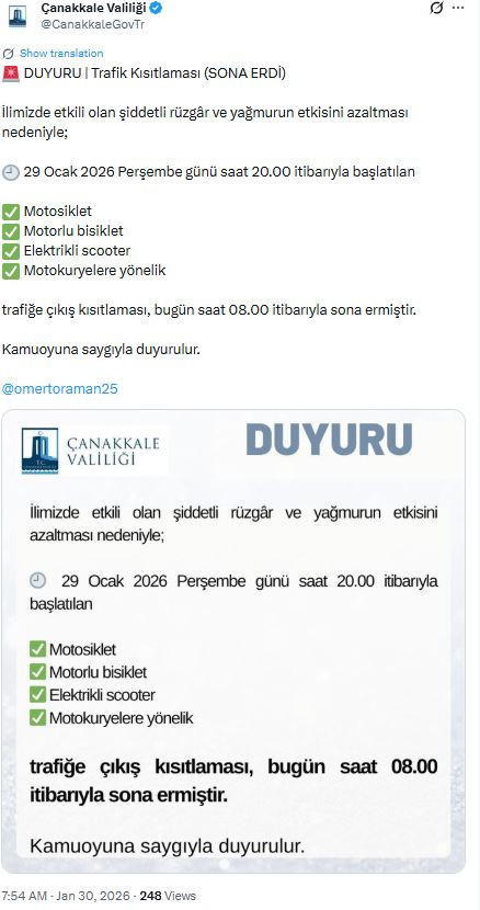 Çanakkale’de yasak kalktı: Motokuryeler yolda - Resim : 1