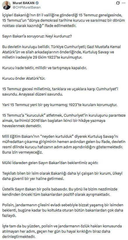 15 Temmuz genelgesinde 'kurucu' skandalı: Sayın bakana soruyoruz neyi kurdunuz? - Resim : 3