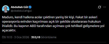 Erdoğan sustu, Gül konuştu: İşte dikkat çeken 'Venezuela' çıkışı - Resim : 1