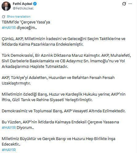 YENİ Partili 21 vekil çerçeve yasaya hayır dedi: Özgür Özel 'sorumluluklarıyla baş başa bırakıyorum' demişti - Resim: 22
