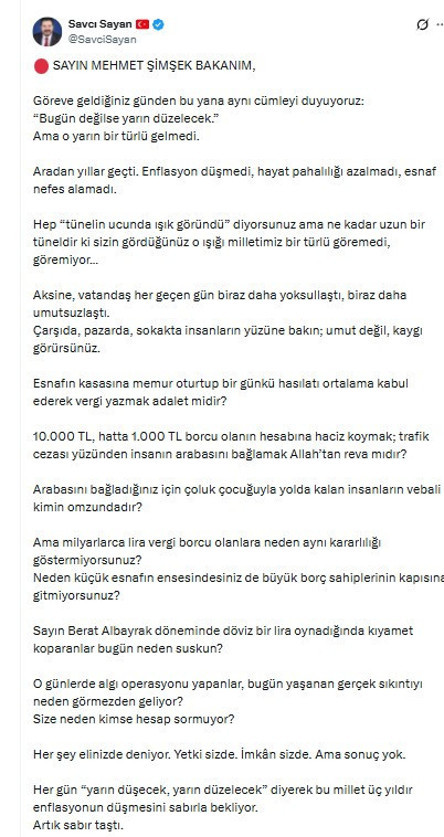 AK Partili AK Partili'ye bunu yapar mı? Mehmet Şimşek'i hedef aldı: Siz ekonomist misiniz, finansçı mı? - Resim : 1