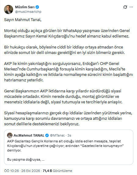 Mahmut Tanal'ın "AK Parti" iddiasına CHP'den "montaj" yanıtı - Resim : 2