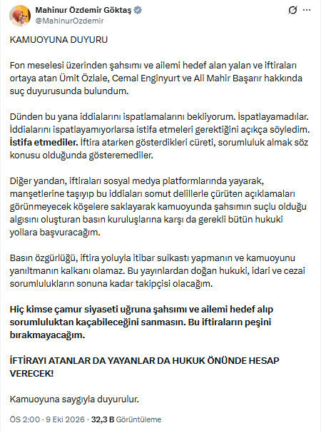 Bakan Göktaş'tan Ümit Özlale hakkında suç duyurusu - Resim : 1