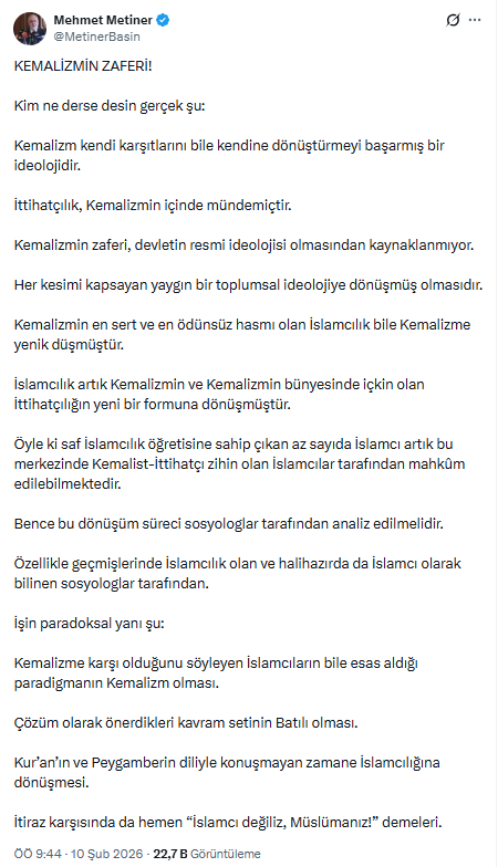 AKP'li Metiner'den rejim itirafı: Siyasal İslam, Kemalizm'e kaybetti - Resim : 1